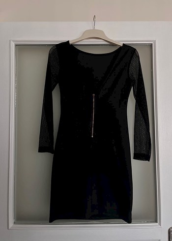 Mango Uzun Kollu Siyah Midi Elbise - Görsel 5