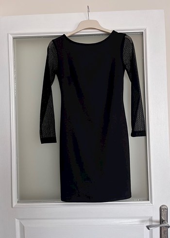 Mango Uzun Kollu Siyah Midi Elbise - Görsel 3