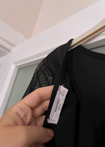 Mango Uzun Kollu Siyah Midi Elbise - Görsel 4