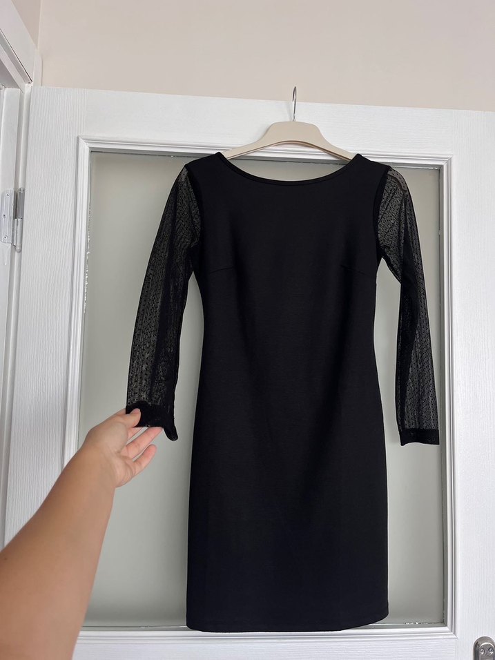 Mango Uzun Kollu Siyah Midi Elbise - Görsel 2