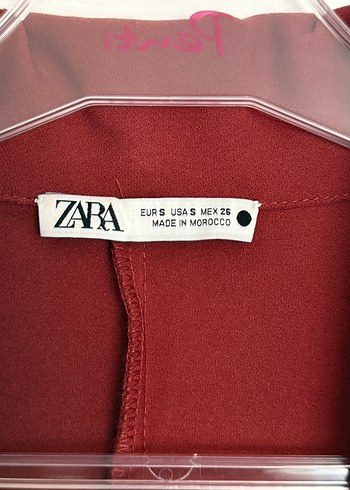 Kiremit renkli zara anvelop elbise - Görsel 6