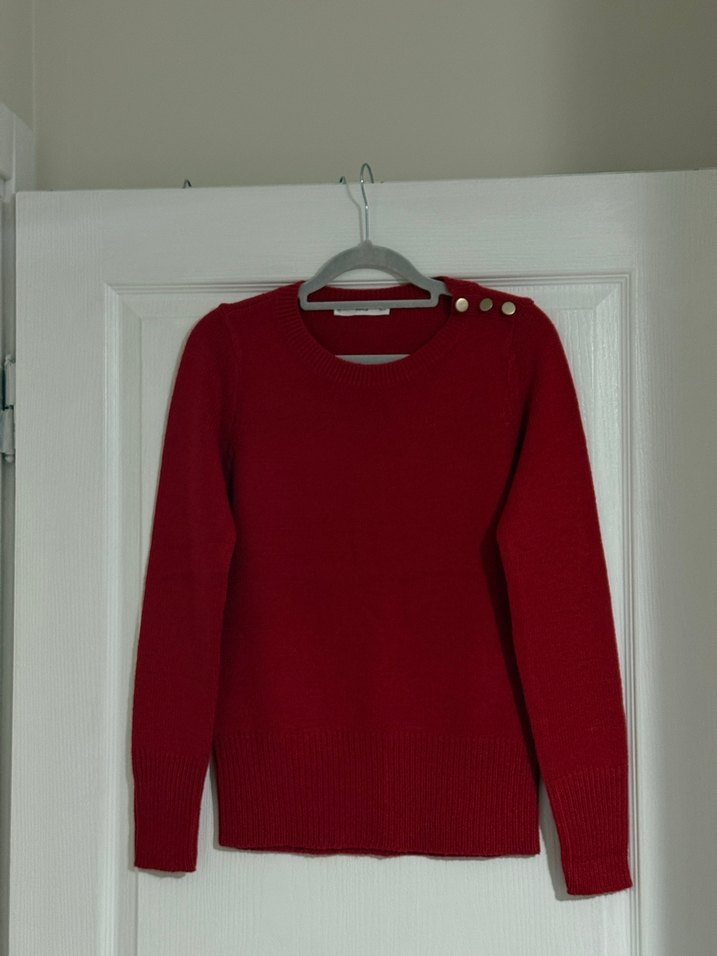 Kırmızı Kadın Kazak - Görsel 2