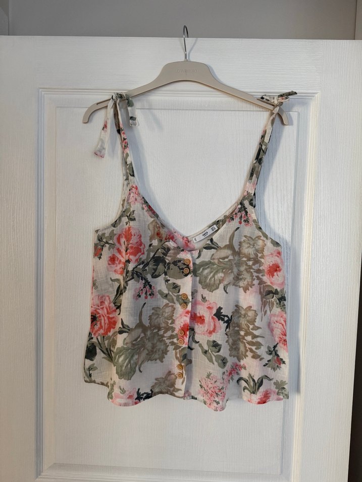 Mango Çiçek Desenli Bağcıklı Bluz - Görsel 5