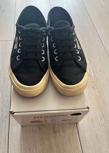 Siyah Superga Kadın Spor Ayakkabı