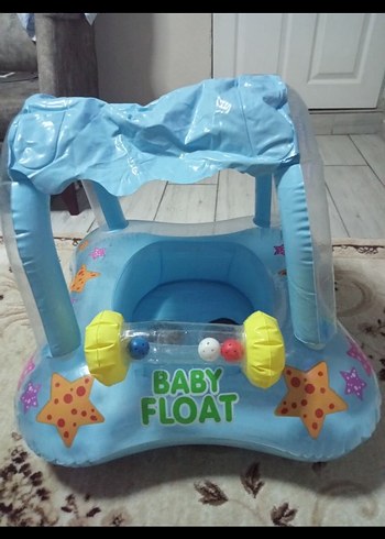 Mavi Bebek Yüzme Simidi Gölgelik ve Oyuncaklı