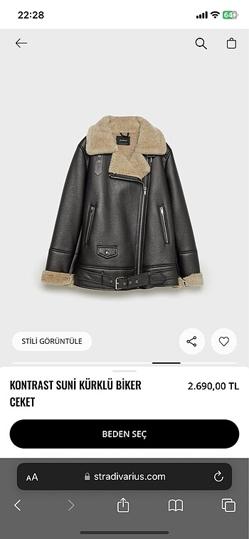 STRADİVARİUS SUNİ CEKET MONT