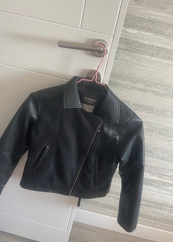 Siyah Deri Biker Ceket