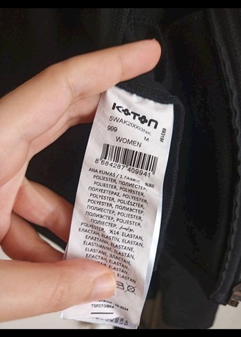 KOTON Fermuarlı Dik Yaka Cepli Siyah Spor Sweatshirt - Görsel 4