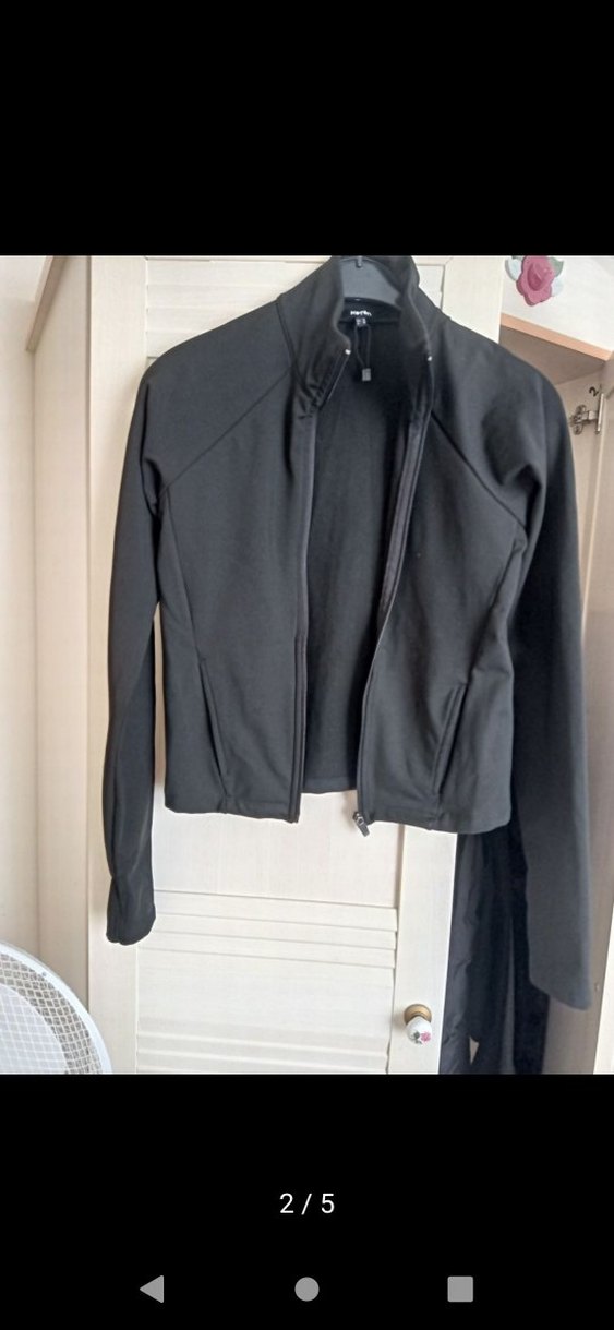 KOTON Fermuarlı Dik Yaka Cepli Siyah Spor Sweatshirt - Görsel 2