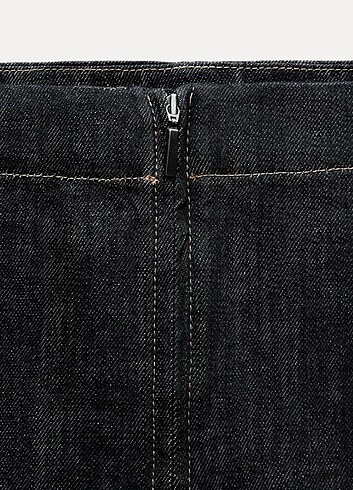 s Beden gri Renk ZARA Yeni Sezon Denim kot etek