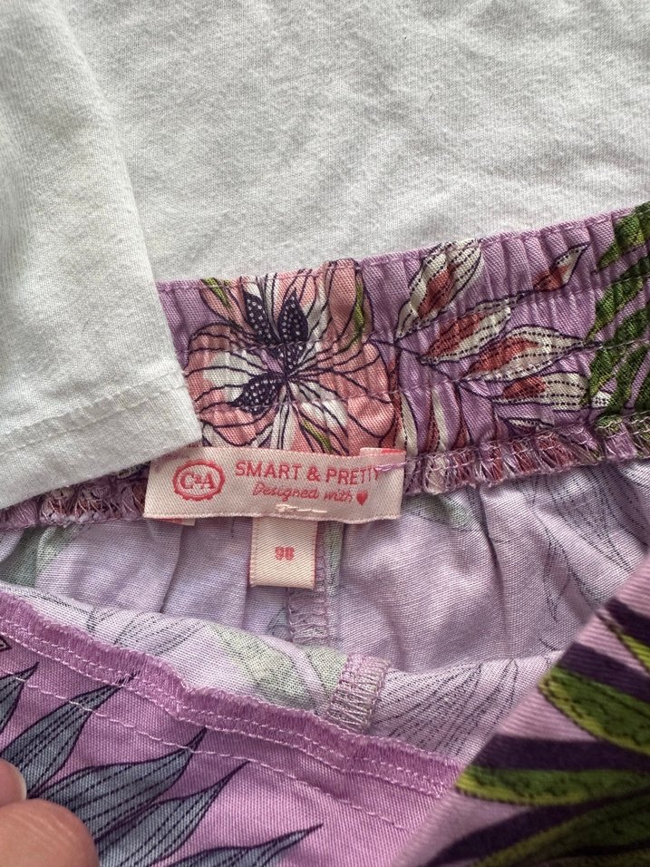 Mor Çiçekli Drapeli Bebek Kız Takımı - Görsel 2