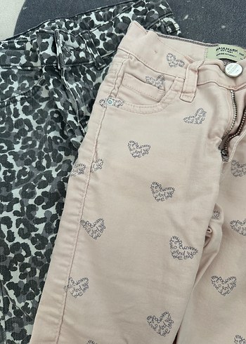 5 Yaş Beden Kız Çocuk Gri Bağcıklı Bol Kesim Denim Pantolon