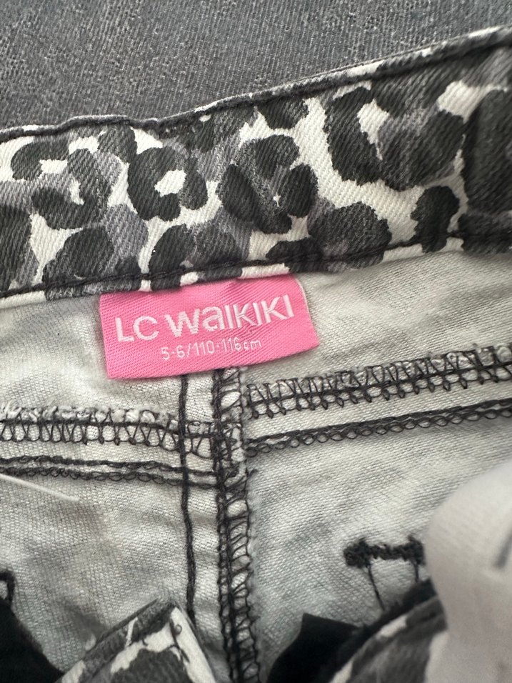 Kız Çocuk Gri Bağcıklı Bol Kesim Denim Pantolon - Görsel 2