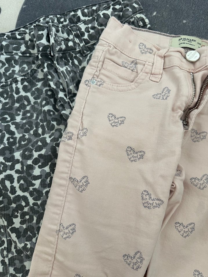 Kız Çocuk Gri Bağcıklı Bol Kesim Denim Pantolon - Görsel 4