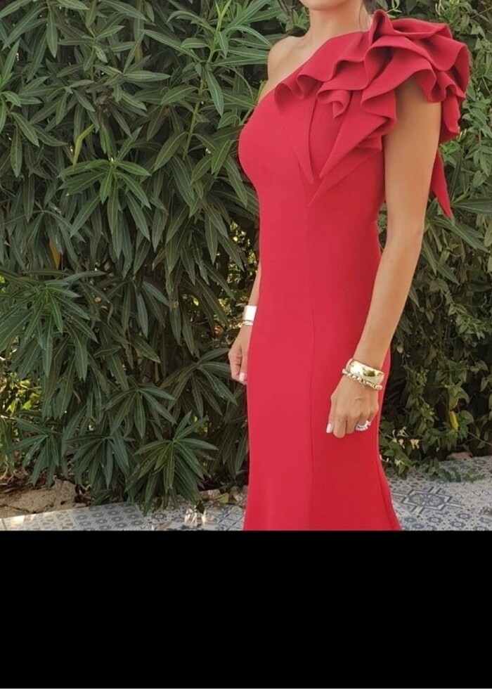 Kırmızı drapeli elbise - Görsel 5