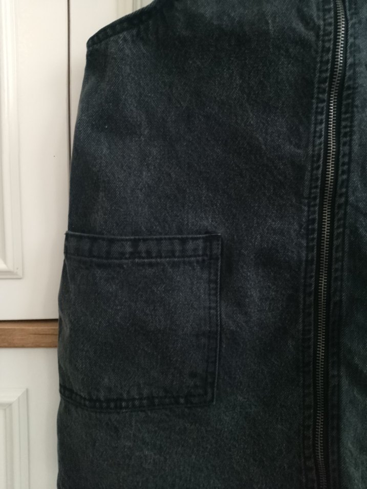 Kadın Siyah Denim Askılı Midi Salopet - Görsel 4