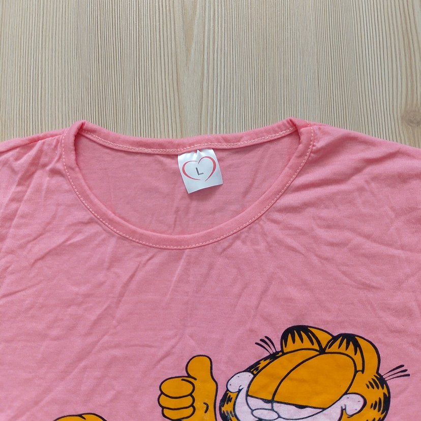 Pembe Garfield Baskılı Kız Tişörtü - Görsel 3