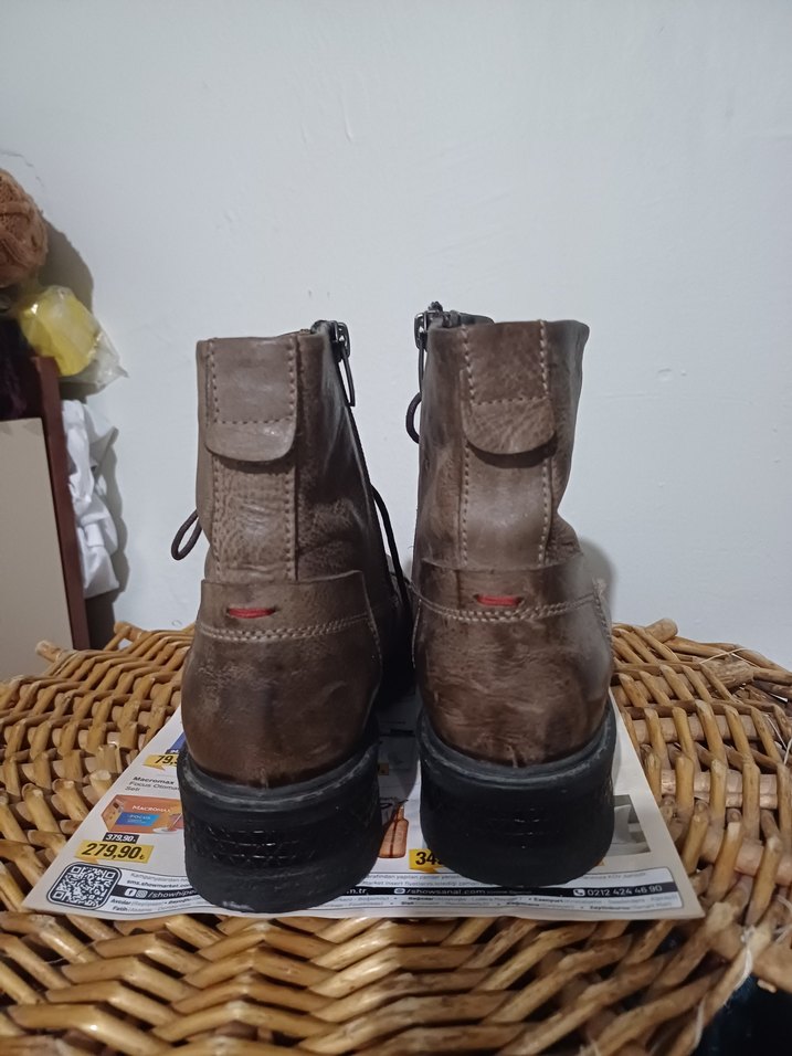 Kahverengi Deri Erkek Botlar - Görsel 3