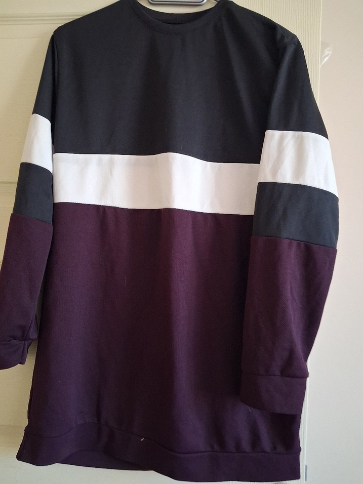 Düğmeli Uzun Kollu Mor Sweatshirt - Görsel 2