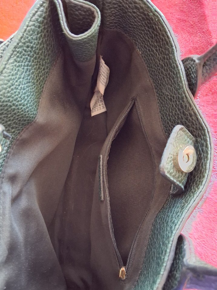 Siyah Deri Fermuarlı Kadın Çantası - Görsel 4