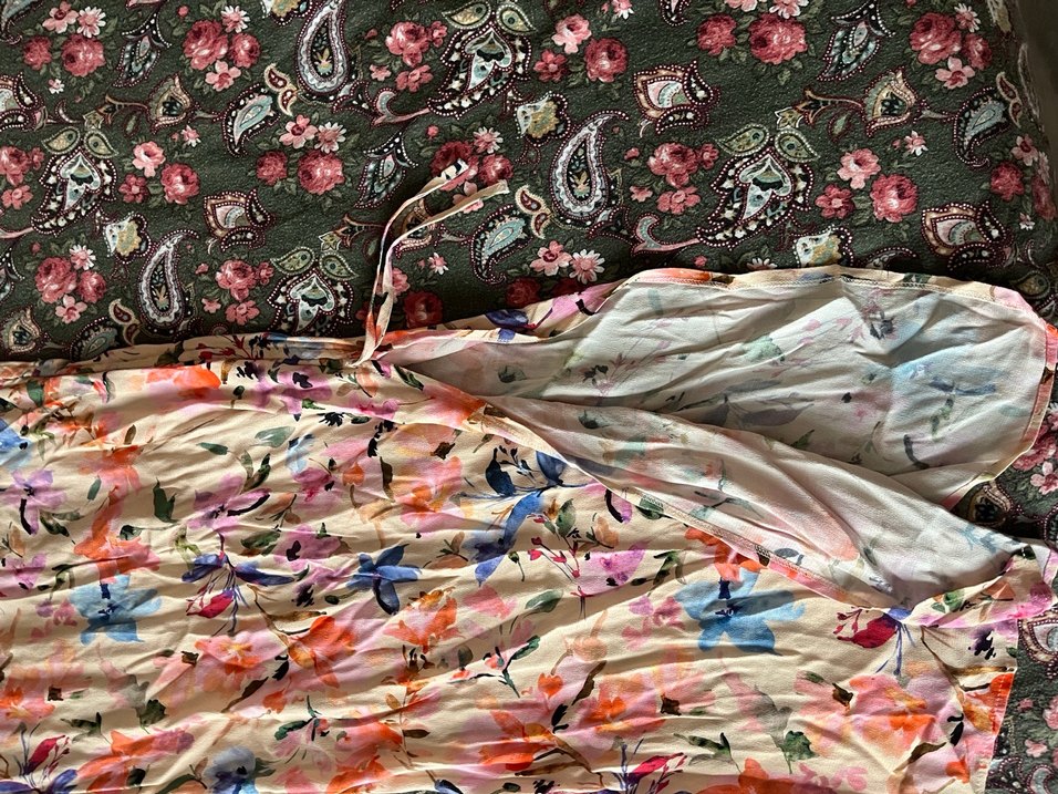 Mavi çiçek desenli etek - Görsel 2