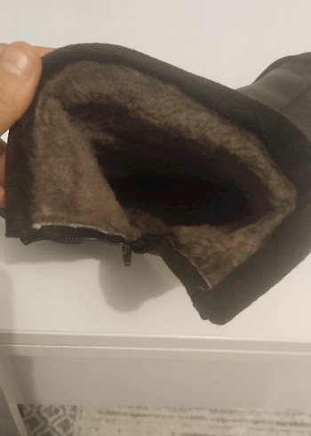 Siyah Süet Topuklu Kadın Bot - Görsel 6