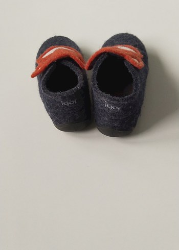 igor Gri Çocuk Kürklü Yün Ev Terliği - Görsel 5