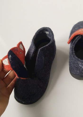 igor Gri Çocuk Kürklü Yün Ev Terliği - Görsel 4