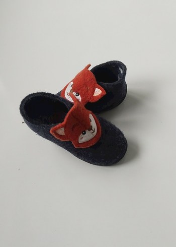 igor Gri Çocuk Kürklü Yün Ev Terliği - Görsel 3