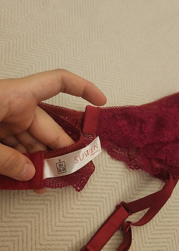 Bordo Yanları Çapraz Jartiyer - Görsel 3