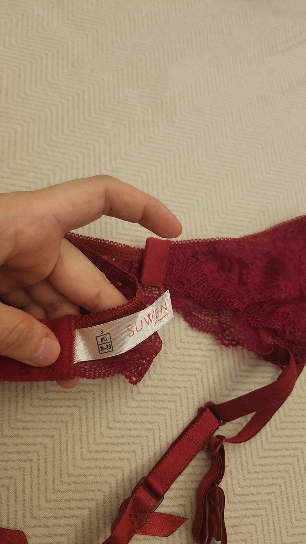 Bordo Yanları Çapraz Jartiyer - Görsel 3