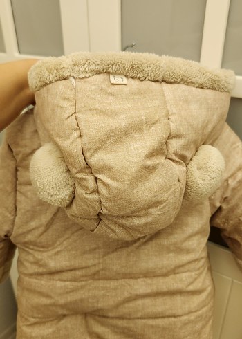 Kahverengi Kapüşonlu Peluş Mont - Görsel 4