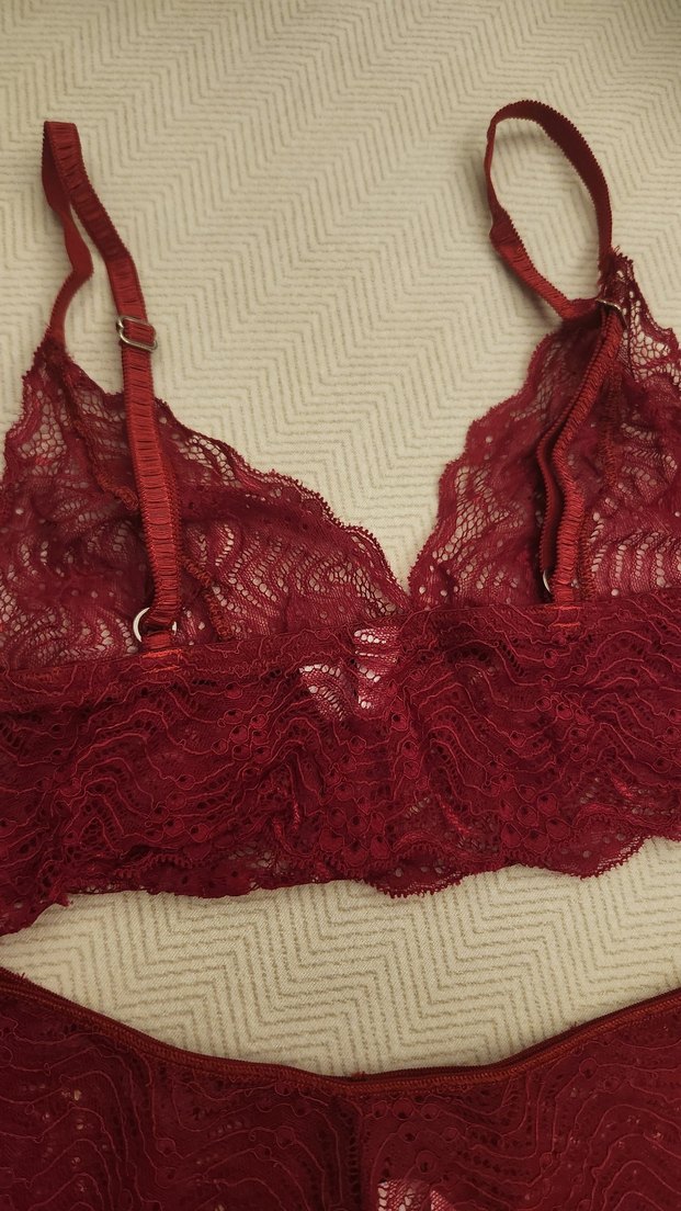 Bordo Dantel Bralet ve Külot Takımı - Görsel 2