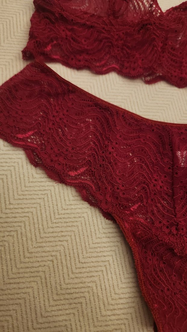 Bordo Dantel Bralet ve Külot Takımı - Görsel 5