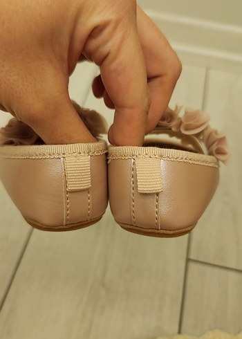 Kız Çocuk Bej Metalik Pudra Babet - Görsel 4