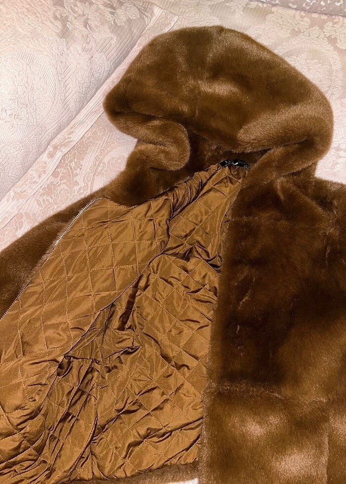 zara kahve kürk - Görsel 2