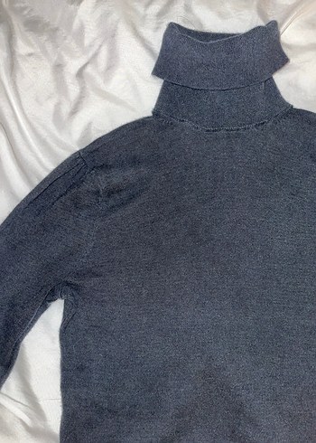 Siyah Kadın Boğazlı İnce Yünlü Triko - Görsel 2