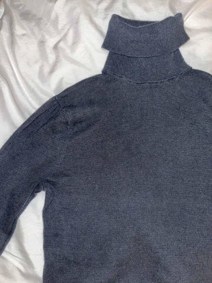 Siyah Kadın Boğazlı İnce Yünlü Triko - Görsel 2