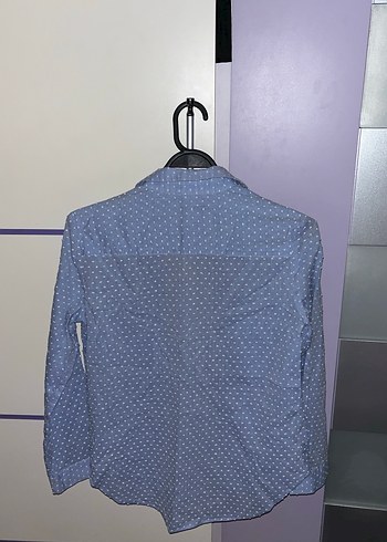 Zara Uzun Kollu Mavi Kadın Gömlek - Görsel 2