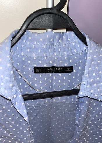 Zara Uzun Kollu Mavi Kadın Gömlek - Görsel 3