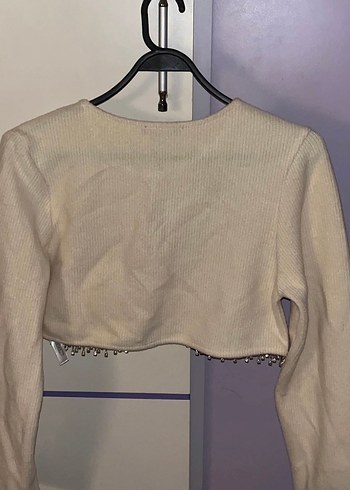 Zara Bej Taşlı Kadın Kazak - Görsel 3