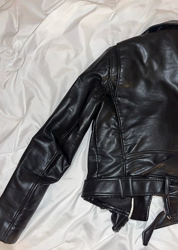 Zara siyah deri ceket - Görsel 4