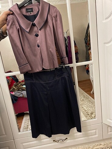 Çözgü etek ceket takım - Görsel 2