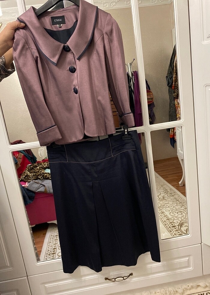 Çözgü etek ceket takım - Görsel 2