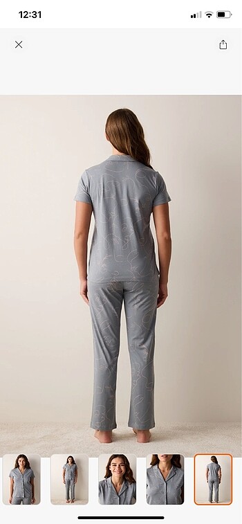Öneri Gri Gömlek Pijama Takımı - Görsel 7