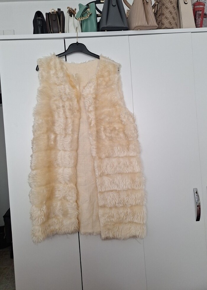 Peluş yelek kürk yelek - Görsel 4