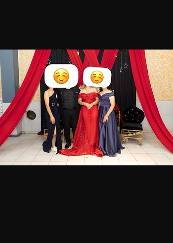 Parlak Lacivert Drapeli Uzun Abiye Elbise, mezuniyet, söz, nişan - Görsel 2