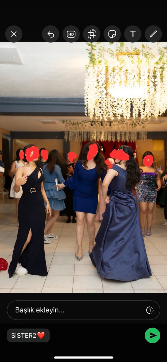 Parlak Lacivert Drapeli Uzun Abiye Elbise, mezuniyet, söz, nişan - Görsel 3