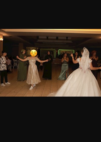 Gold midi pullu abiye, söz, nişan, mezuniyet - Görsel 4