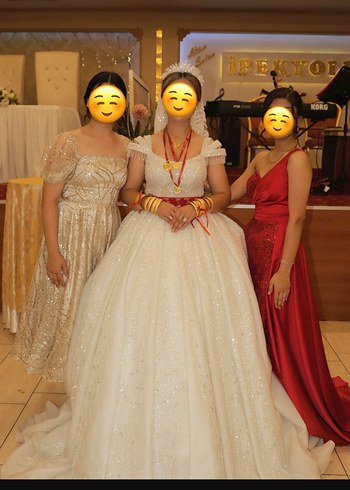 Gold midi pullu abiye, söz, nişan, mezuniyet - Görsel 2